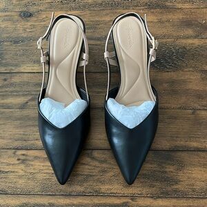 Brand new kitten heel slingback flats